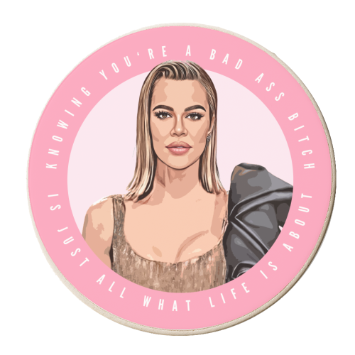 Khloe - Bad Ass Bitch - personalised beer coaster by DOLLY WOLFE
