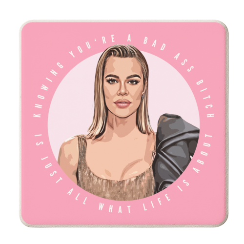 Khloe - Bad Ass Bitch - personalised beer coaster by DOLLY WOLFE