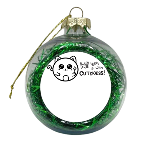 Kill them with cuteness - xmas bauble by Nicola Box