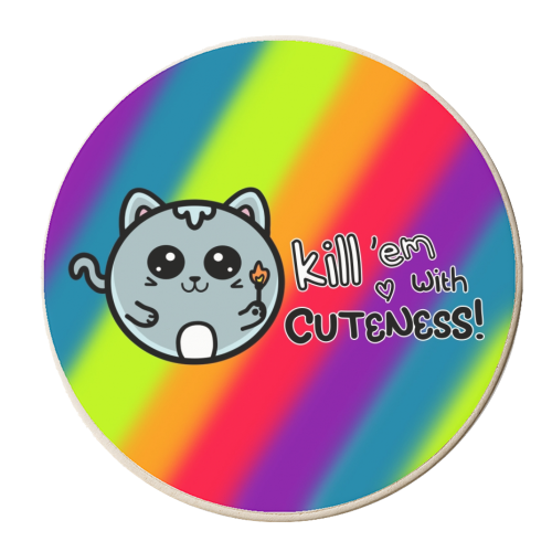 Kill them with cuteness - personalised beer coaster by Nicola Box