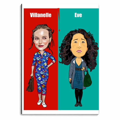 Killing Eve Cartoon cast - personalised A4, A5, A6 notebook by Martin Jessup
