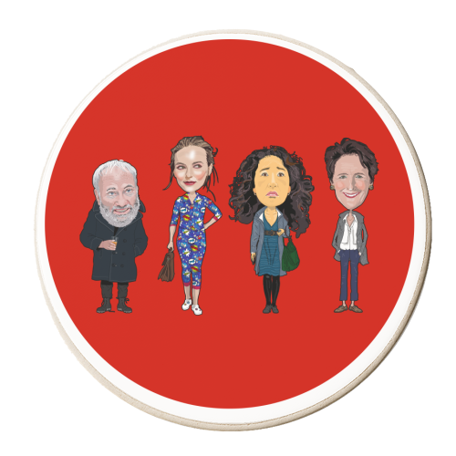 Killing Eve Cartoon cast - personalised beer coaster by Martin Jessup
