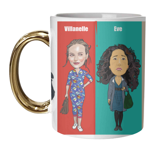 Killing Eve Cartoon cast - unique mug by Martin Jessup