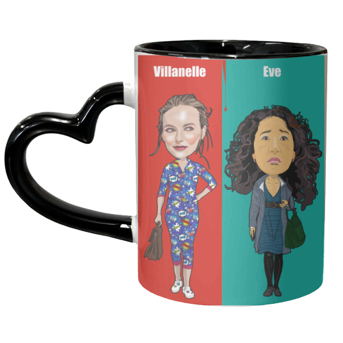 Killing Eve Cartoon cast - unique mug by Martin Jessup