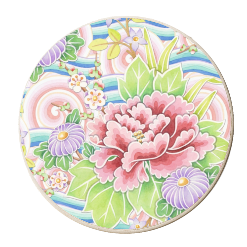 Kimono Bouquet - personalised beer coaster by Patricia Shea