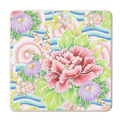 Kimono Bouquet - personalised beer coaster by Patricia Shea