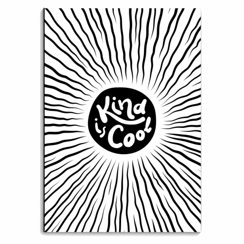 Kind is Cool #typography #positivity - personalised A4, A5, A6 notebook by Dominique Vari