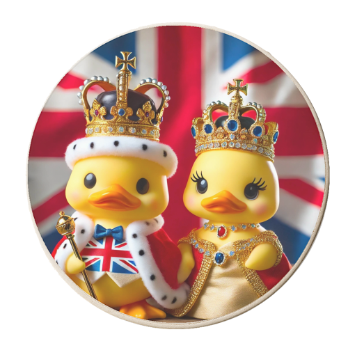 King and Queen Duck - personalised beer coaster by Ms Doodle