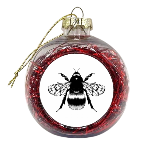 King Bee Monochrome - xmas bauble by Eleanor Soper