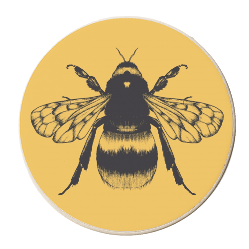 King Bee Spicy Mustard - personalised beer coaster by Eleanor Soper