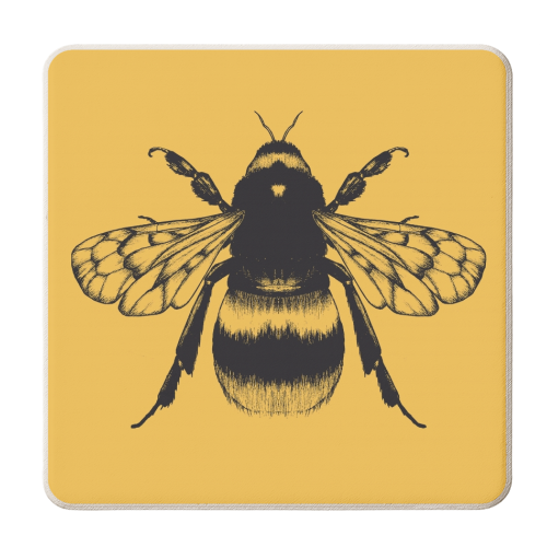 King Bee Spicy Mustard - personalised beer coaster by Eleanor Soper