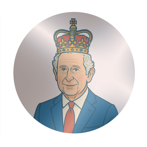 King Charles - Circle Sticker by Ms Doodle