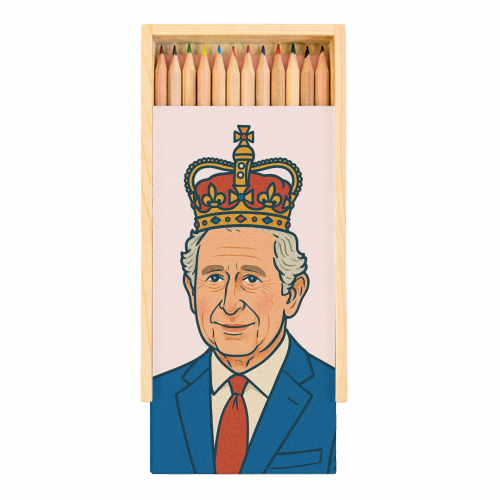 King Charles - Coloured Pencils with Box by Ms Doodle