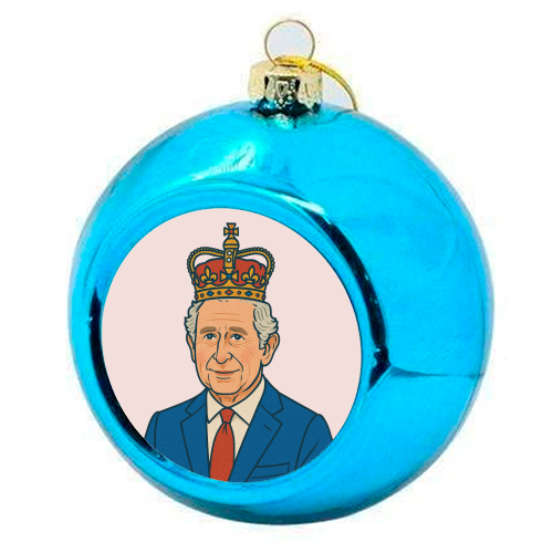 King Charles - colourful christmas bauble by Ms Doodle