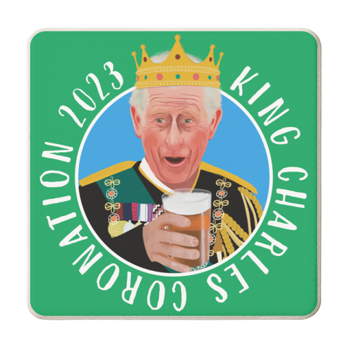 King Charles Coronation - personalised beer coaster by AbiGoLucky