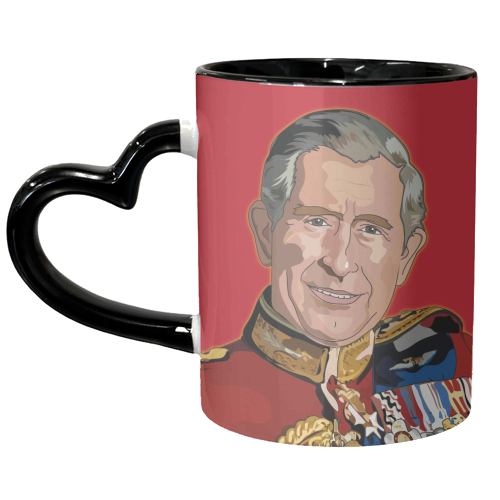 King Charles Grand Occasion Birthday Card - unique mug by Catherine Critchley.