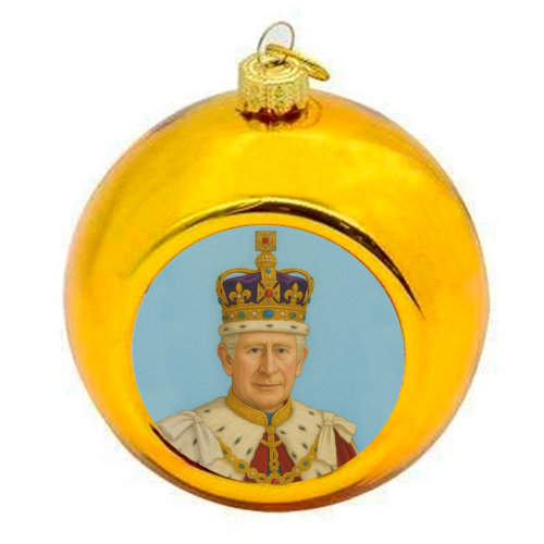 King Charles III - colourful christmas bauble by AP