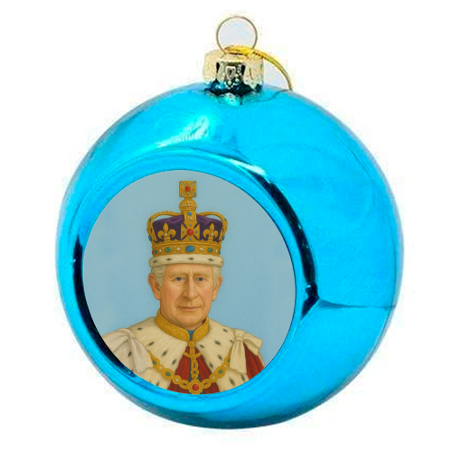 King Charles III - colourful christmas bauble by AP
