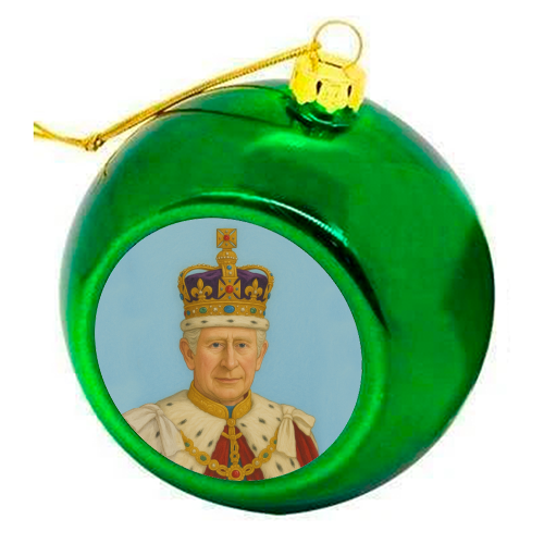 King Charles III - colourful christmas bauble by AP
