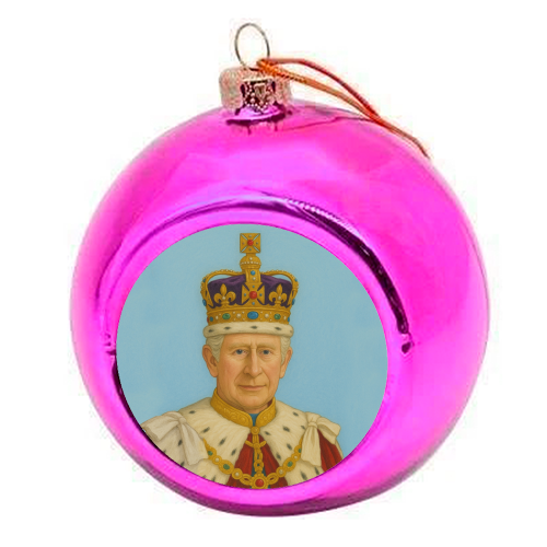 King Charles III - colourful christmas bauble by AP