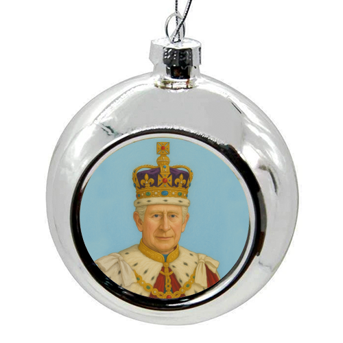 King Charles III - colourful christmas bauble by AP