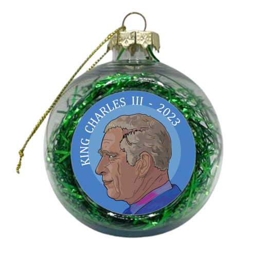 King Charles III Coronation 2023 Collection - xmas bauble by Catherine Critchley.