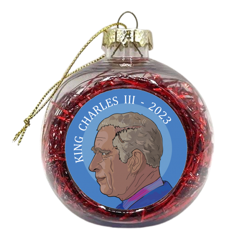 King Charles III Coronation 2023 Collection - xmas bauble by Catherine Critchley.
