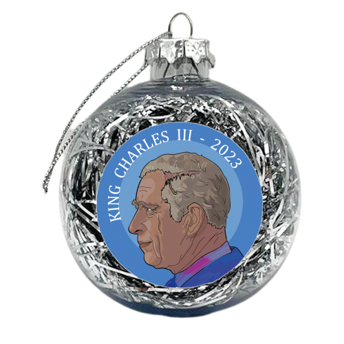 King Charles III Coronation 2023 Collection - xmas bauble by Catherine Critchley.
