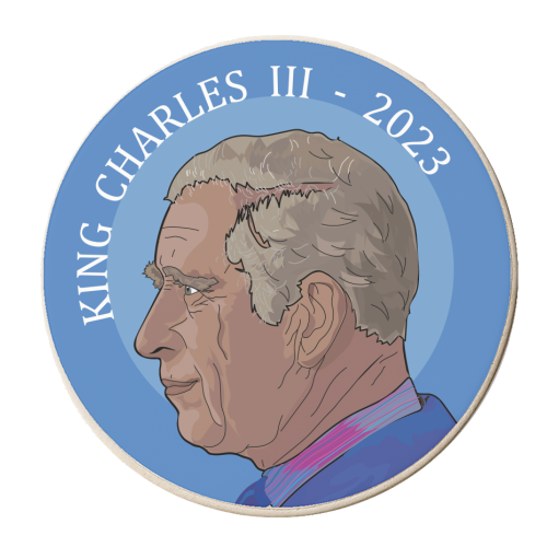 King Charles III Coronation 2023 Collection - personalised beer coaster by Catherine Critchley.