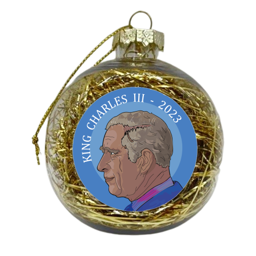 King Charles III Coronation 2023 Collection - xmas bauble by Catherine Critchley.