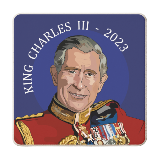 King Charles III Portrait Collection - personalised beer coaster by Catherine Critchley.
