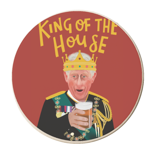 King Charles King of the House - personalised beer coaster by AbiGoLucky