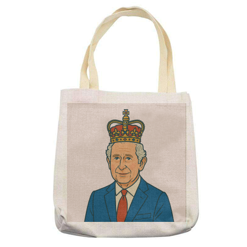 King Charles - printed canvas tote bag by Ms Doodle