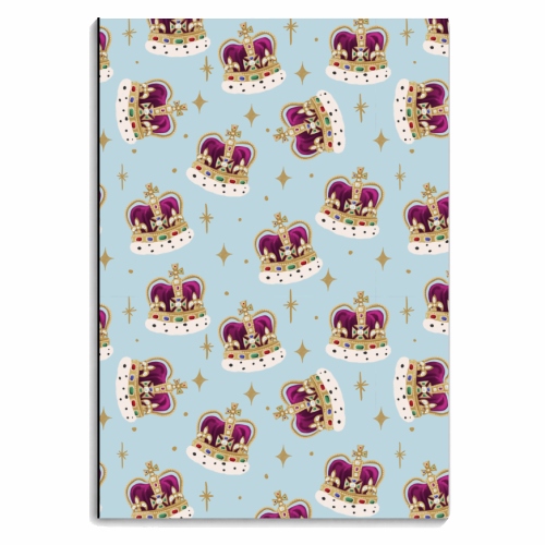 King Coronation Crown Pattern - personalised A4, A5, A6 notebook by Sarah Wilkinson