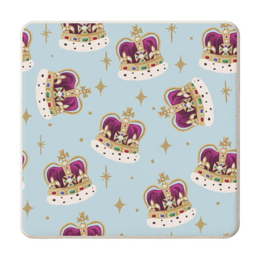 King Coronation Crown Pattern - personalised beer coaster by Sarah Wilkinson
