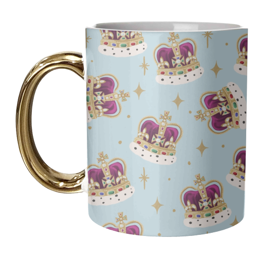 King Coronation Crown Pattern - unique mug by Sarah Wilkinson