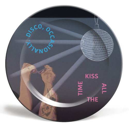 Kiss All The Time, Harry - ceramic dinner plate by The Queer Store