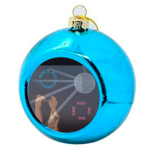 Kiss All The Time, Harry - colourful christmas bauble by The Queer Store