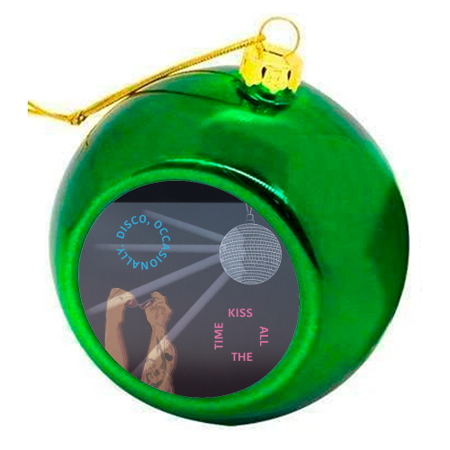 Kiss All The Time, Harry - colourful christmas bauble by The Queer Store
