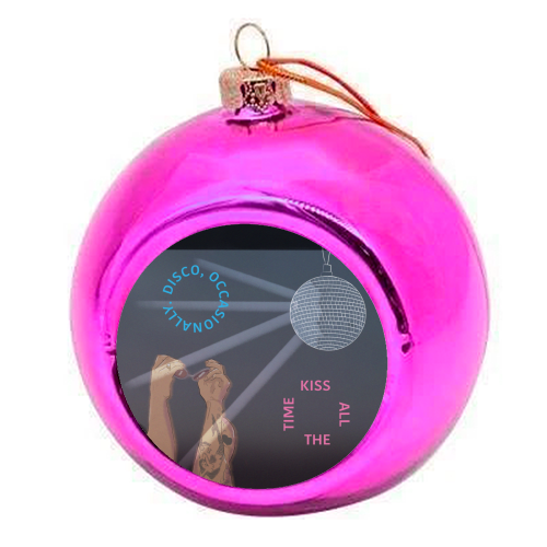 Kiss All The Time, Harry - colourful christmas bauble by The Queer Store
