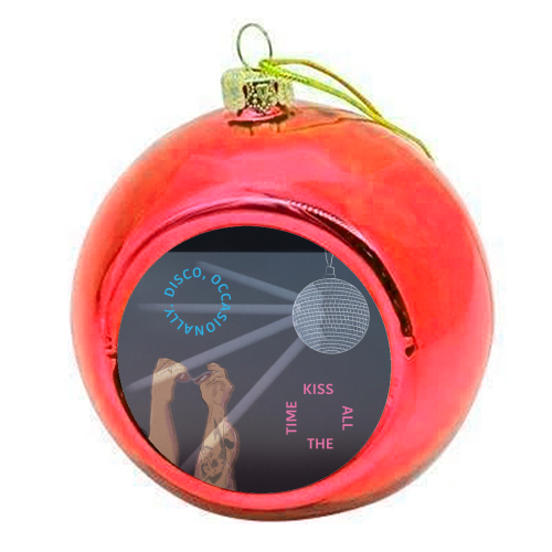Kiss All The Time, Harry - colourful christmas bauble by The Queer Store