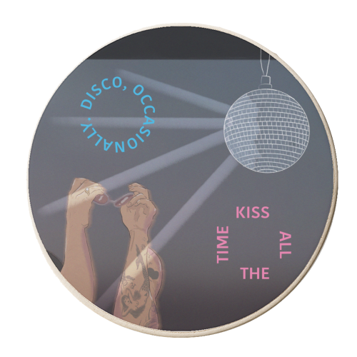 Kiss All The Time, Harry - personalised beer coaster by The Queer Store