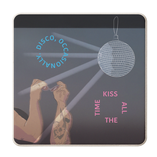 Kiss All The Time, Harry - personalised beer coaster by The Queer Store
