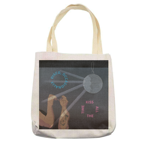 Kiss All The Time, Harry - printed canvas tote bag by The Queer Store