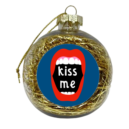 Kiss Me - xmas bauble by Adam Regester