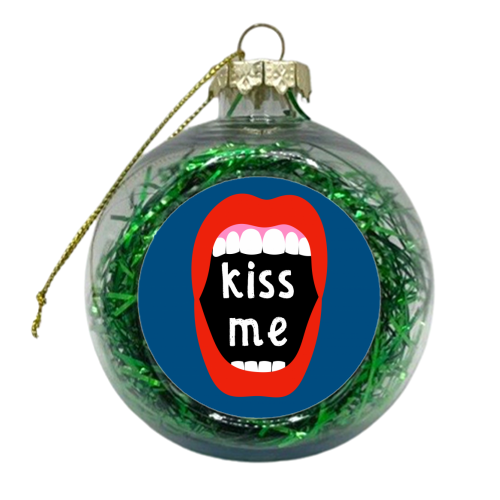 Kiss Me - xmas bauble by Adam Regester