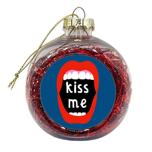 Kiss Me - xmas bauble by Adam Regester