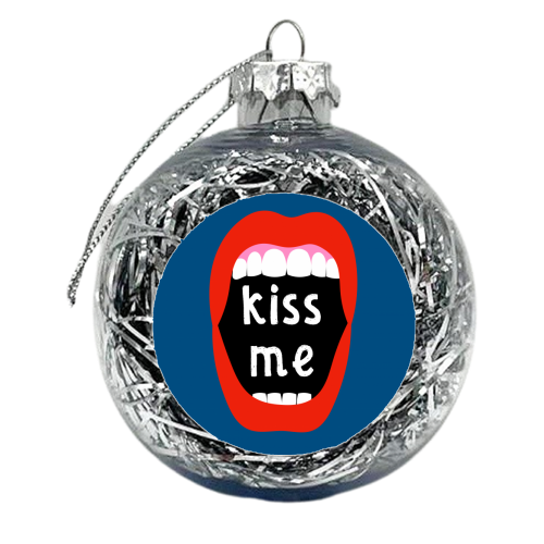 Kiss Me - xmas bauble by Adam Regester