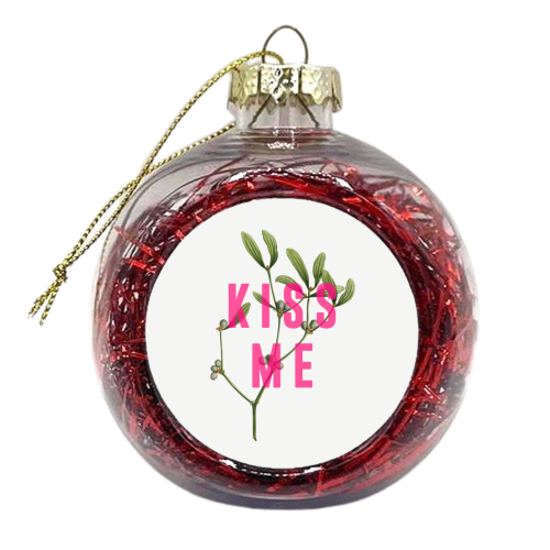 Kiss Me - xmas bauble by The 13 Prints
