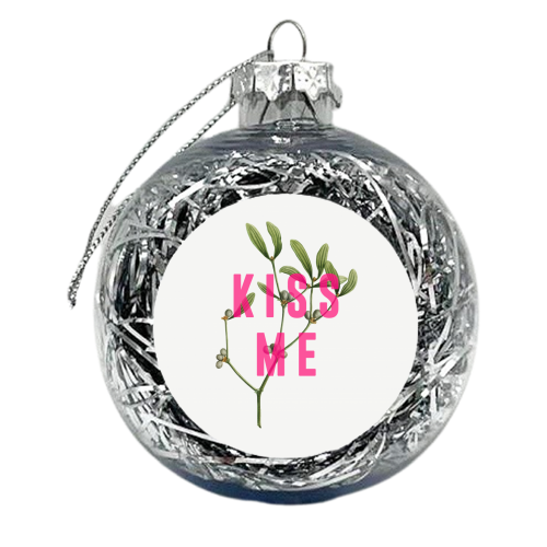 Kiss Me - xmas bauble by The 13 Prints